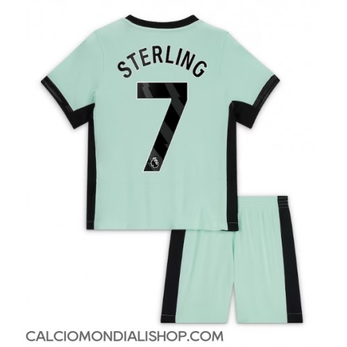 Maglie da calcio Chelsea Raheem Sterling #7 Terza Maglia Bambino 2023-24 Manica Corta (+ Pantaloni corti)